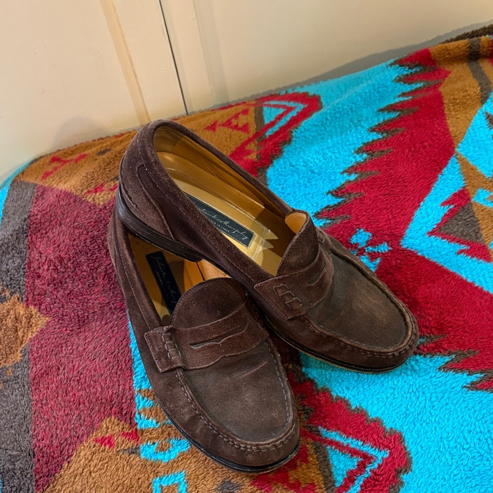 Johnston & Murphy Dark Brown Suede Loafers
